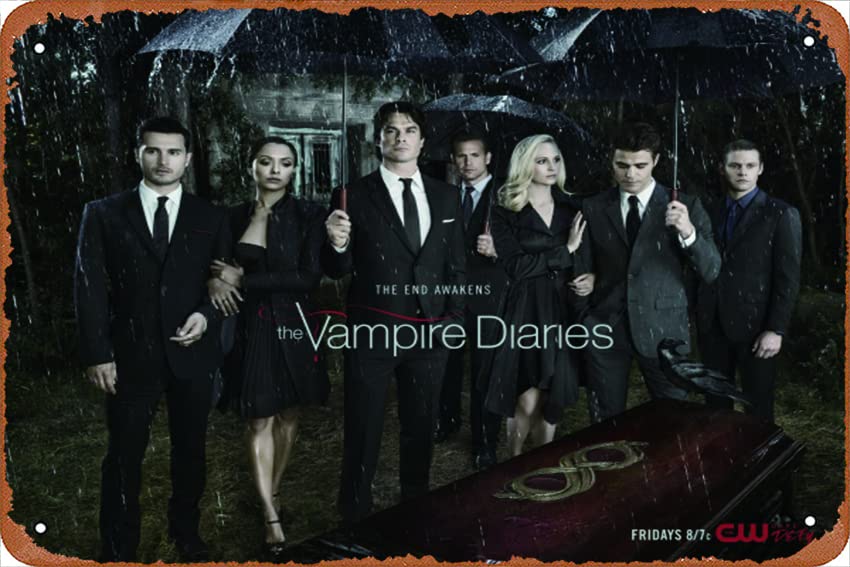 The Vampire Diaries TV Series Poster Retro Metal Tin Sign for Home Coffee Restaurant Bar Pub Shop Wall Decor 8x12 Inch