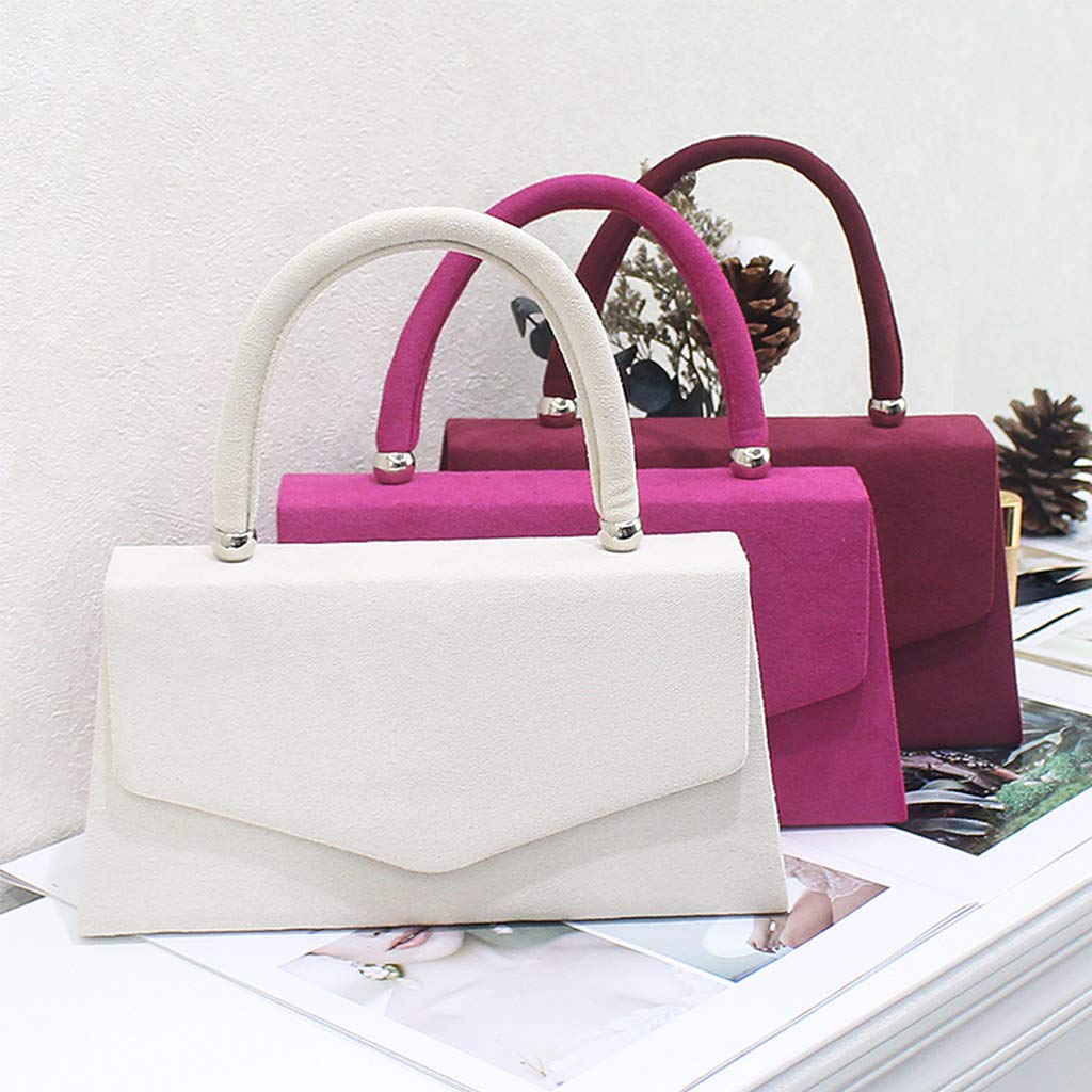 Generic Borsa a tracota for Donne, Borse da Spalla da Donna, Borsetta da Donna Borsetta Frizione da Sposa for Feste da Sposa Porta portaoggetto Caldo Rosa Caldo