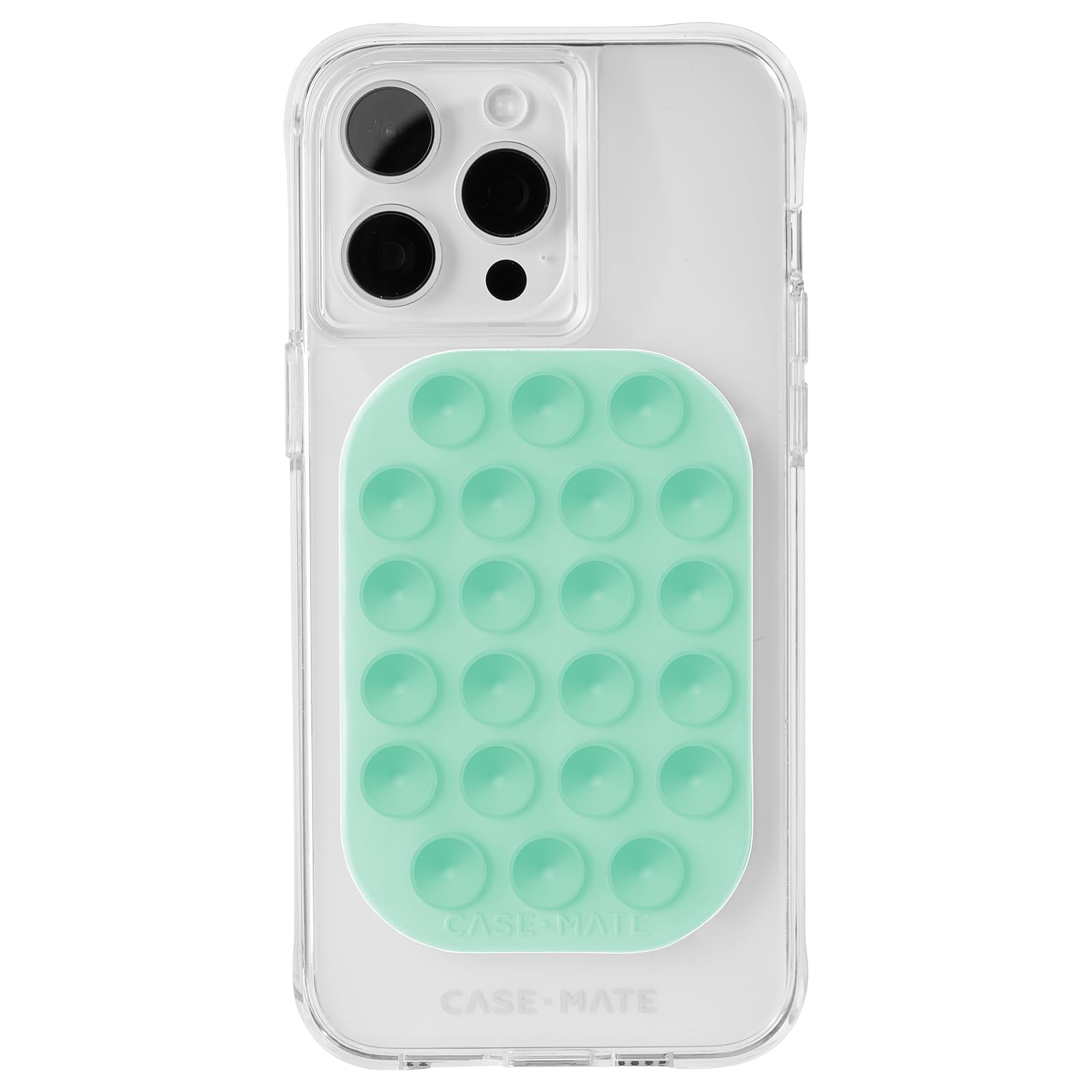 Case-Mate Adhesive Suction Cup Phone Mount - Sticky Phone Grip w/Strong 3M Adhesive - Anti-Slip Phone Holder - Content Creator Essentials - Compatible with iPhone, Android Phones & Cases - Mint Green