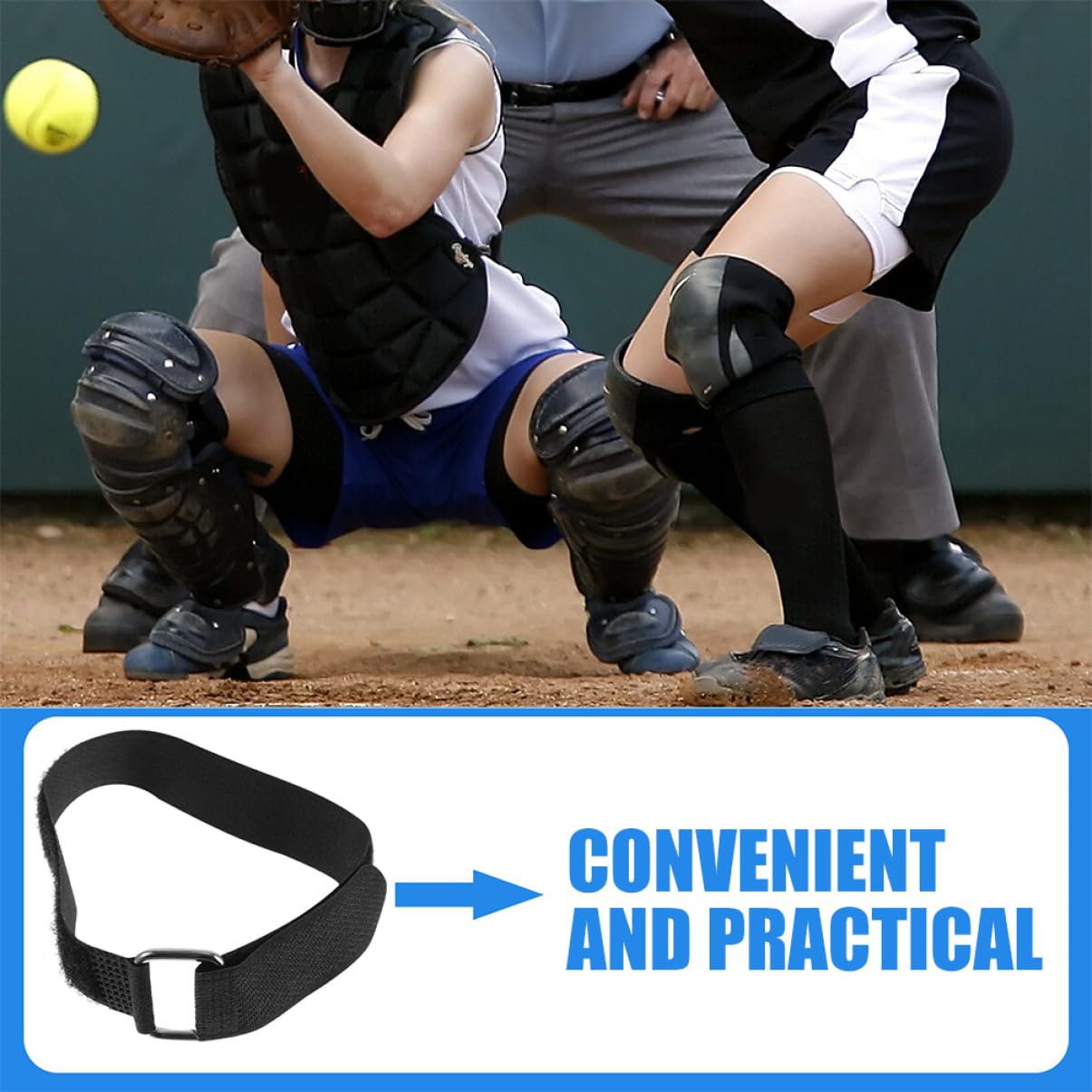 Abaodam Attaches De Protection De Jambes pour Équipement De Baseball avec Boucle Métallique Sangles Remplaçables pour Garde Jambes Fixation Facile Et Pratique