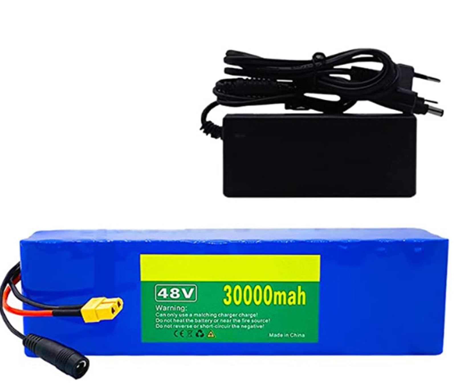 Akumulator litowo-jonowy do roweru elektrycznego, 48 V, 30 Ah, do skutera rowerowego z silnikiem 50W-500 W, z ładowarką i akumulatorem BMS T Plug