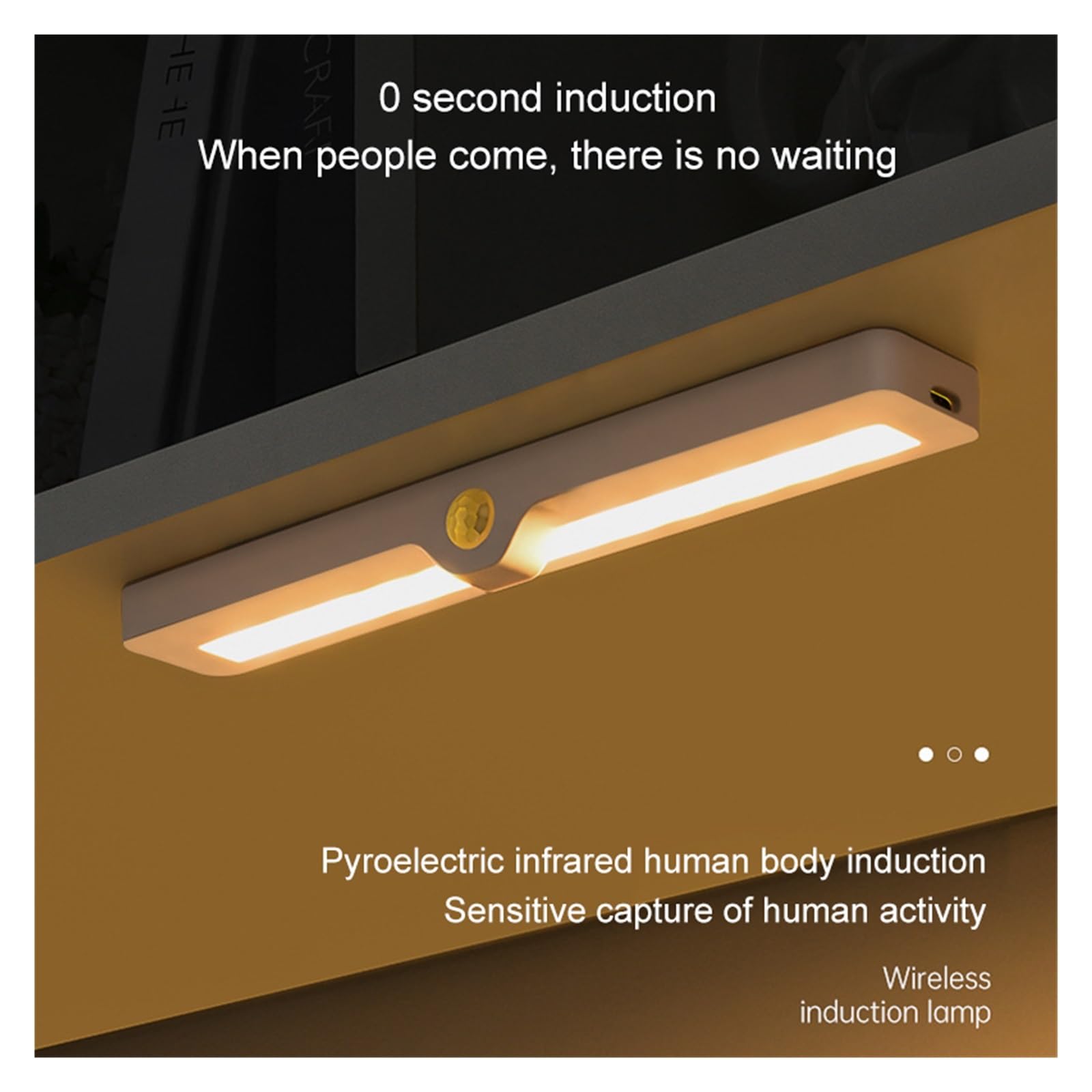 Luci Sotto Mobile Luce Notturna A LED Smart Motion Senso Lampada Da Comodino Notte Con Attenuazione Wireless Ricarica USB Camera Letto Armadietto Cucina Lampade Notturne(Warm Light)