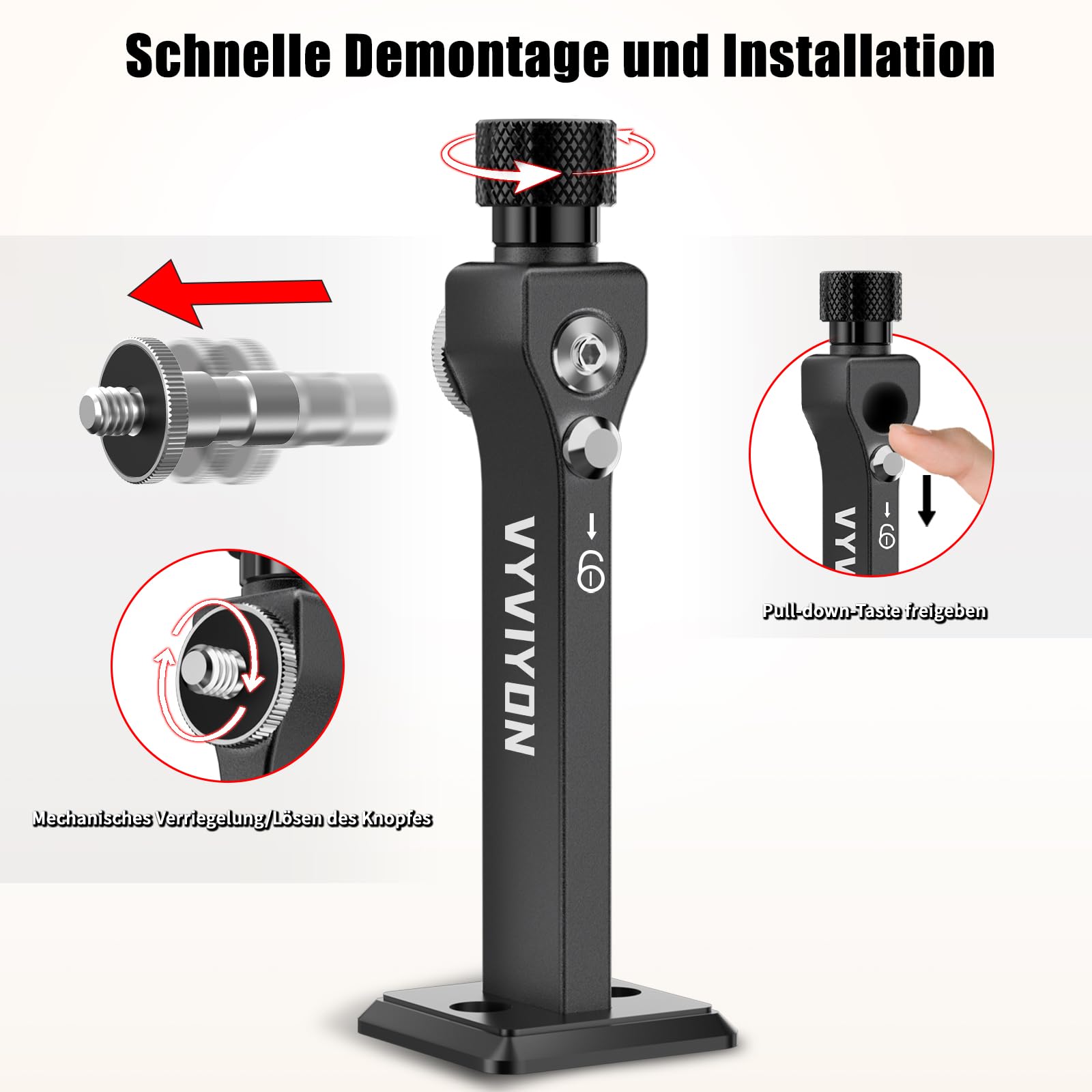 Fernglas Stativadapter mit Arca-Swiss-Platte und 1/4-20"&3/8-16" Gewinde, Kompatibilität mit Porro-Ferngläser und Arca Kugelköpfe, T6061 Aluminiumlegierung Universeller Stativadapter für Vogelbeobach