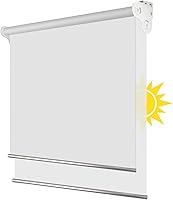 Vista 7 de PASSENGER PIGEON Persianas enrollables sin cordón, de doble tela negra, oscurecimiento de la habitación y filtrado de luz en una pista, persianas