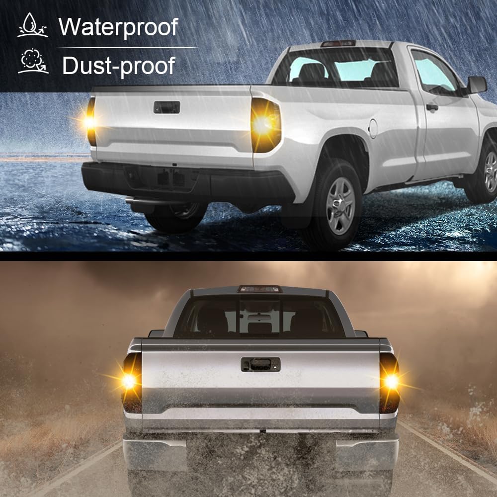 ALLGOOD Tail Lights Assembly w/o Bulbs Left Driver & Right Passenger Side Compatible with Toyota Tundra 2014-2021 Smoky Lens Rear Tail Lamp