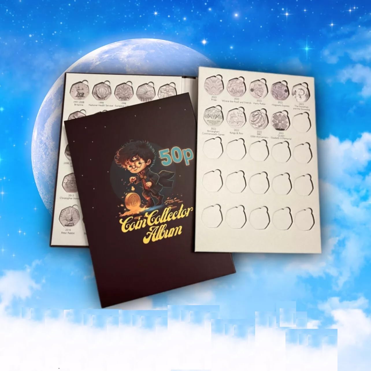 50p Fifty Pence Coin Hunt Album Folder 1997-2025 Christmas Gift