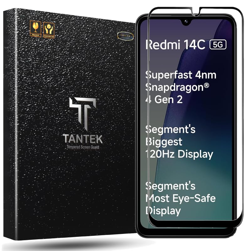 Image of TitanGuard Tempered Glass Screen Protector Guard for Redmi A4, Redmi 14C and Poco C75-9H Hardness, Military Grade, Anti-Static, Easy Installation Kit - 1 PACK