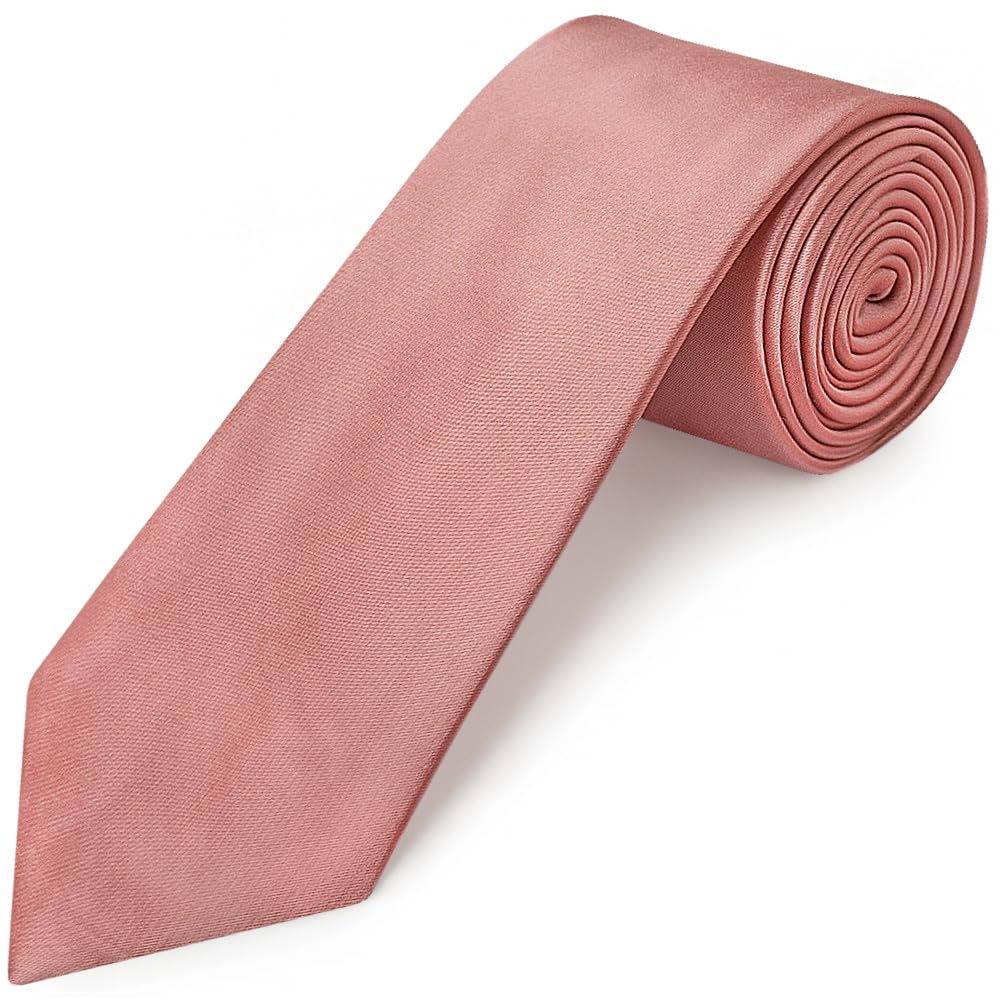 TIES R US Rose Gold Satin Classic Men's Tie Wedding Christening Prom Tie