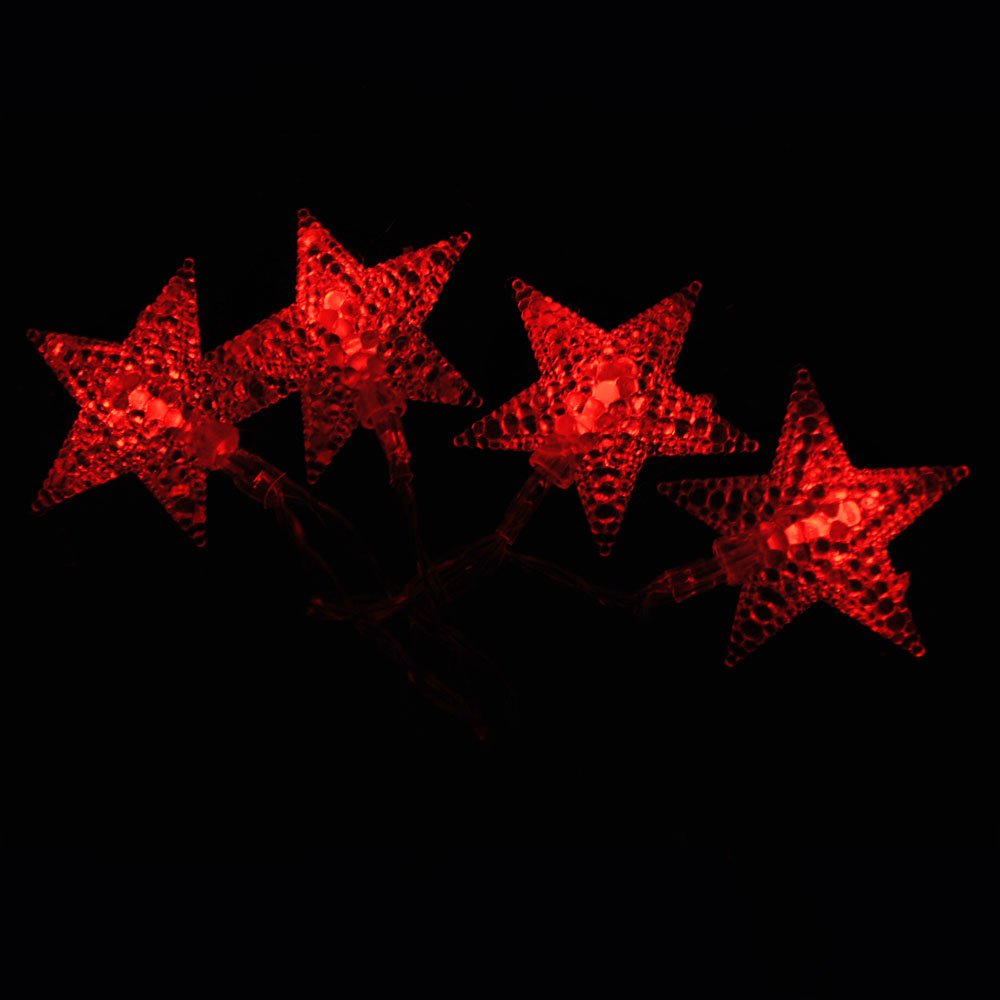 Lightsgo Red Usb Powe 20 Led 2M Star Shape Indoor Led Fairy Lights For Pc, Mac, Phone Charger (Red)