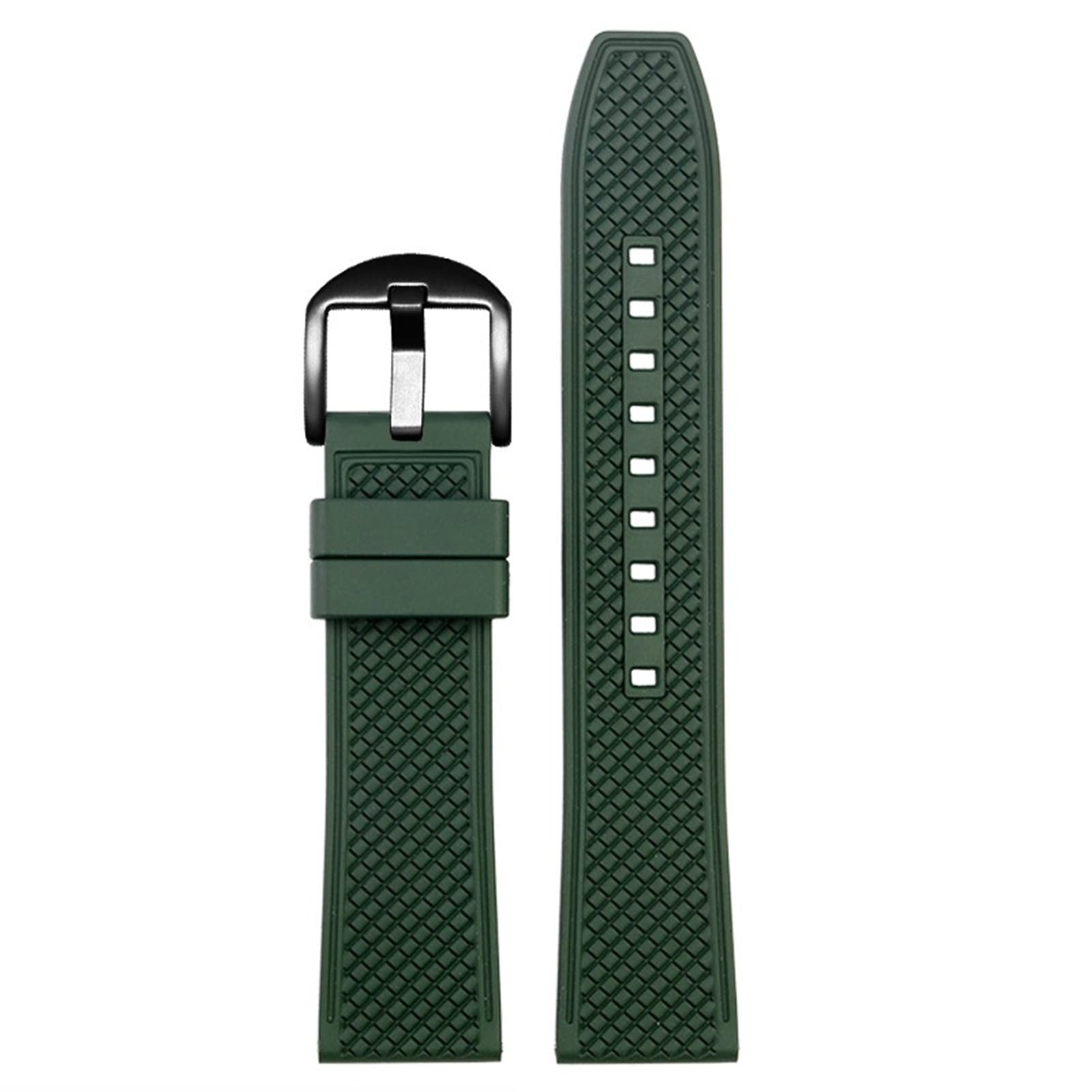 Correa de reloj de goma 22mm elegante y resistente para caballero 7