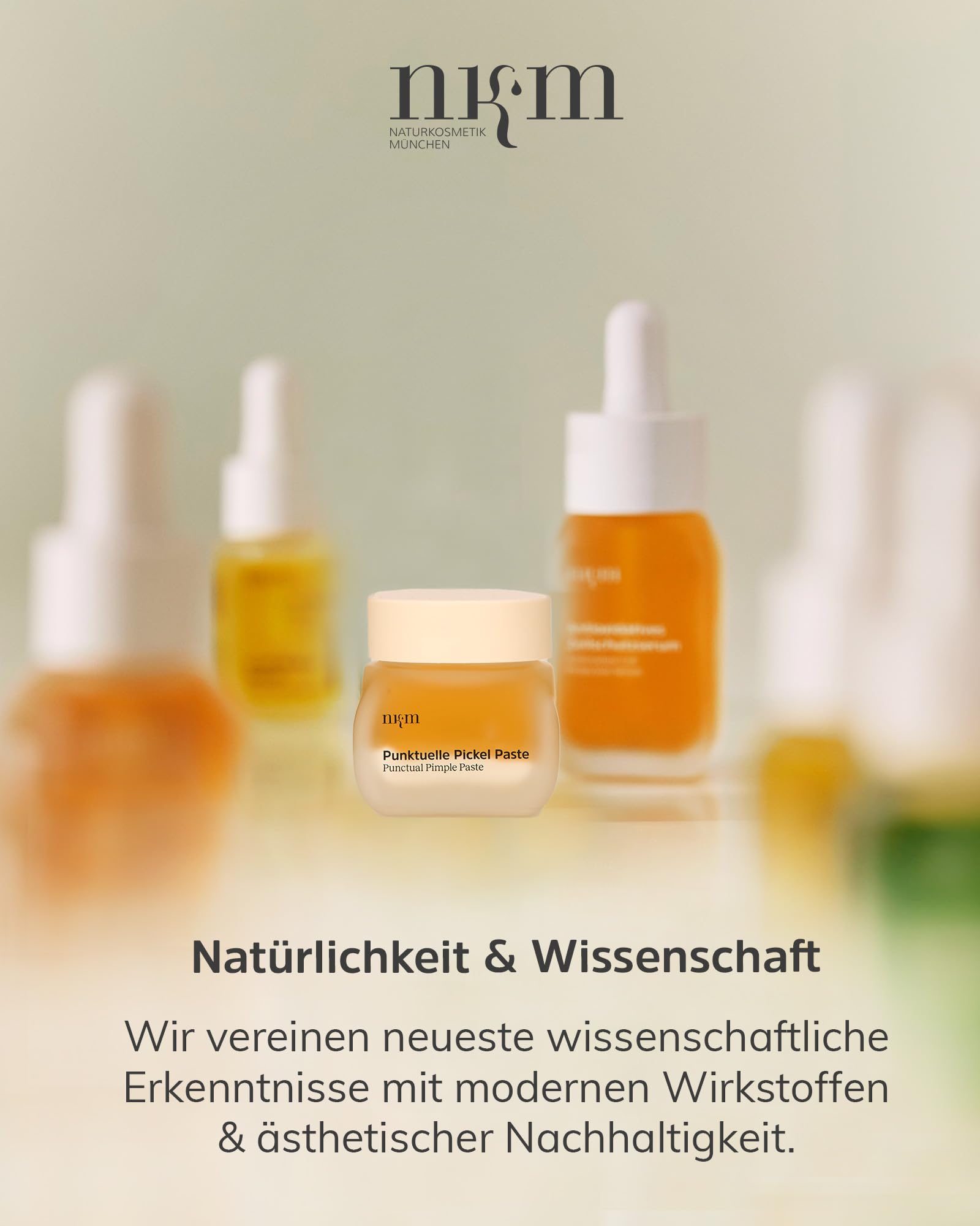 nkm Naturkosmetik München Pflege-Set bei Unreinheiten – Antimikrobieller Toner 100 ml mit Salicylsäure & Punktuelle Pickel-Paste 15 ml mit Zink – Vegan – Dermatologisch Getestet