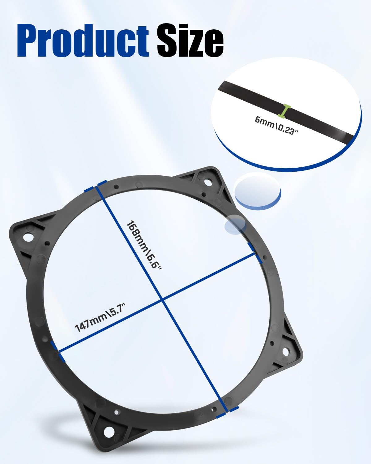 1993-1998 Supra 6 1/2" Front Door Speaker Adapter Spacer Rings SAK117_55 - View #5