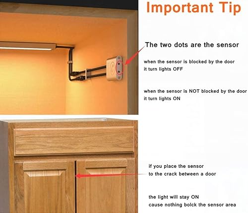 Miniatura 6 de Sensky Kit de tira de luces LED flexibles con interruptor de sensor de gabinete para pistola segura para armario, despensa, armario (8.2 ft)