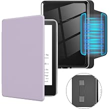 MOROCK Detachable Magnetic Case for 6" Kindle Paperwhite 10th Generation 2018 ReleaseModel No. PQ94WIF, Slim PU Leather and PC Clear Back Cover with Hand Strap, Auto Wake/Sleep, Light Purple