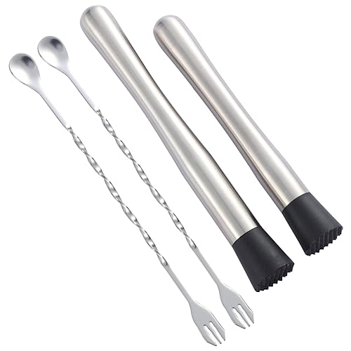 10 inch & 8 inch Stainless Steel Cocktail Muddler with