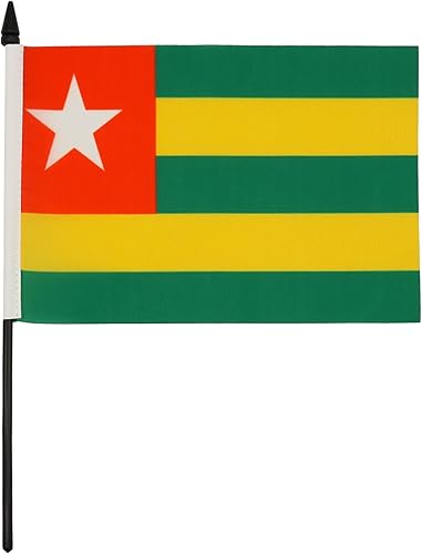 Miniatura 254 de Bandera de mesa Sierra Leona de 5 x 8 pulgadas, bandera de escritorio de Sierra Leona, 8.3 x 5.5 in, barra y base de plástico negro AZ FLAG