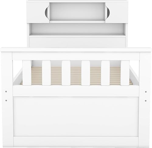 Miniatura 109 de SOFTSEA Cama de almacenamiento de tamaño individual con cajones de almacenamiento, no necesita somier (cereza) Cereza,Blanco,Gris (Antique