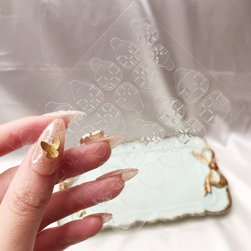 mwellewm 20 Sheets Nail Glue Stickers Double Side For Press On Nails Stickers,Waterproof Breathable False Nail Tips Jelly Adhesive Nail Tabs Glue 1