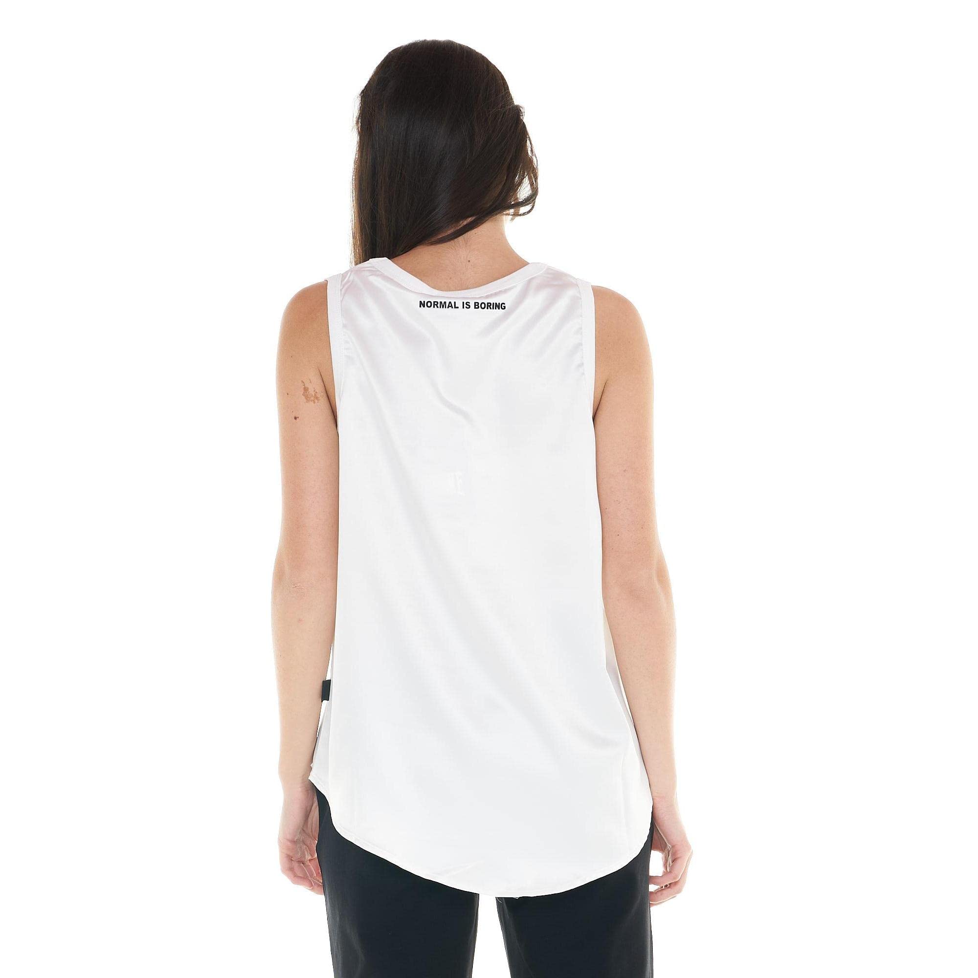 Leone - Canotta Satin da Donna Black And White - Whisper White (166), XL