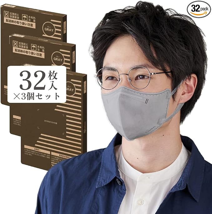並行輸入品] IRIS DAILY FIT MASK ふつうサイズ 30枚入 グレー RK