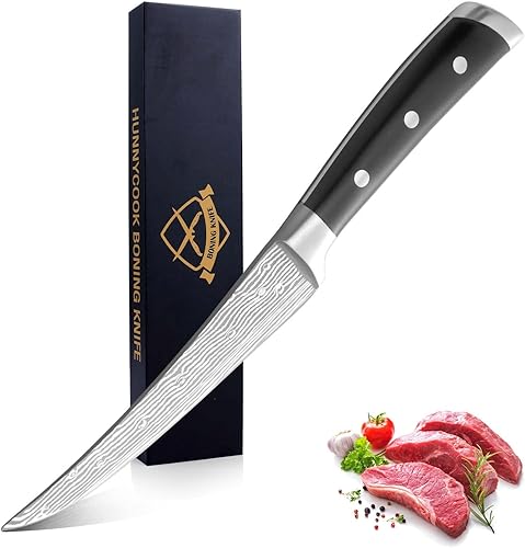 Cuchillo deshuesador profesional de 6 pulgadas con caja de regalo, cuchillo deshuesador para cortar carne, cuchillo de deshuesado afilado para