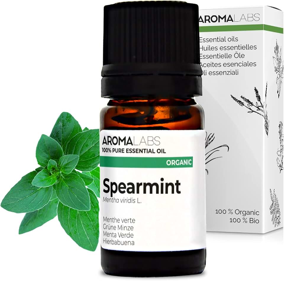Menta Verde BIO (Mentha spicata) - 5 mL - Aceite Esencial Quimiotipado y Certificado AB - Digestión & Salud intestinal - Aroma Labs