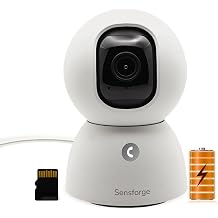 SensForge 2.5K Rechargeable Pan-Tilt Security Camera, 360 Dual-Band WiFi Home Camera, Free AI Human & Pet Detection, 2-Day Cloud + 64GB SD Storage, Two-Way Talk, Optional AI + Storage Upgrade