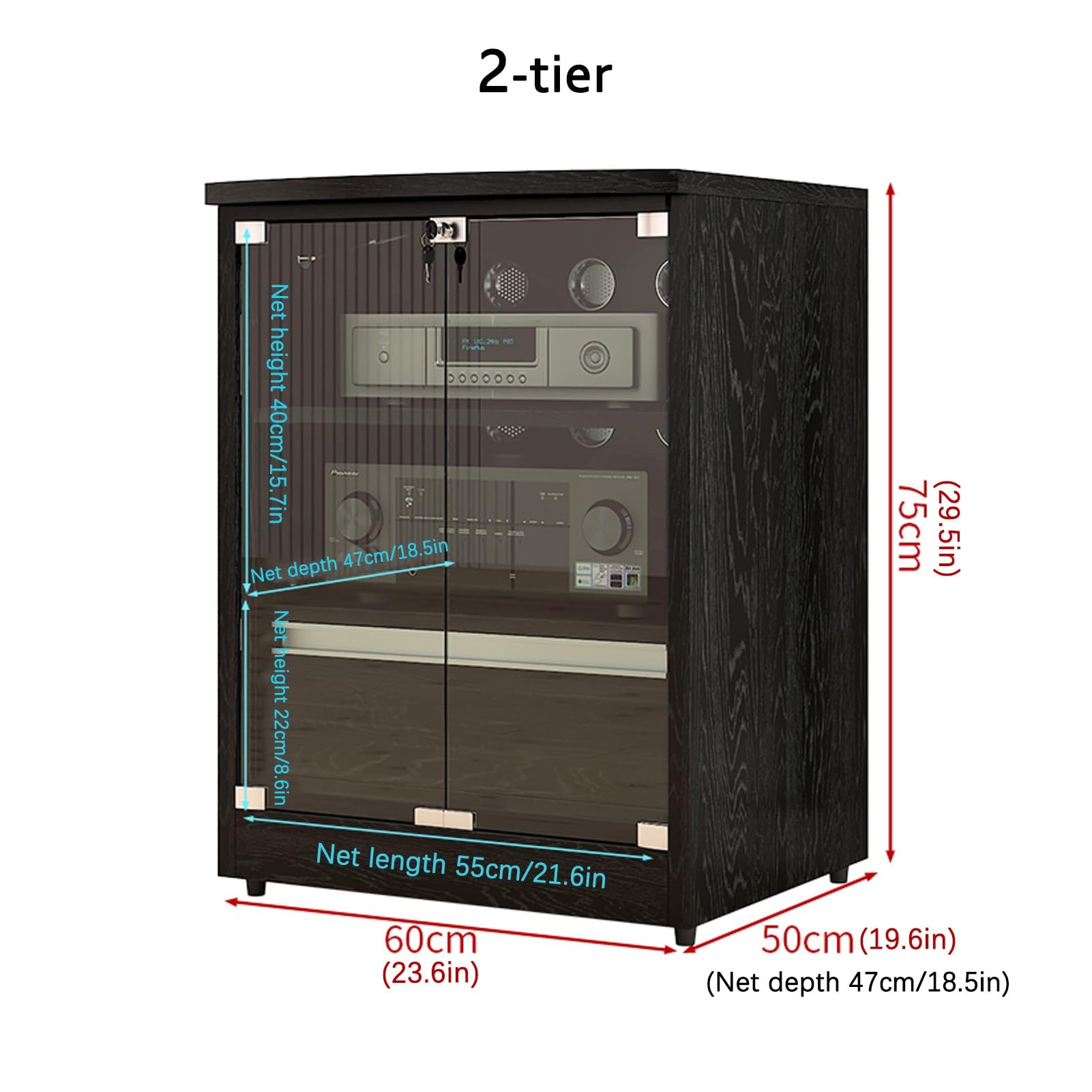 Amazon.com: GUAWJRZDP 2/3-Tier Stereo Cabinet with Adjustable