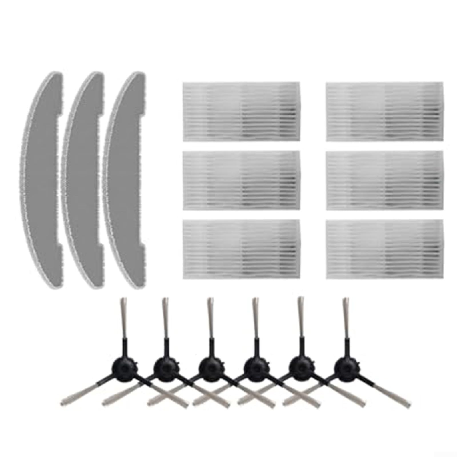 KiraKira Kit de accesorios para aspiradora Vexilar para Cleanova para W7 W11 con cepillos laterales, filtros, paños de fregona, paquete de 6+6+3 piezas de fácil instalación