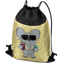 LOGOVISION We Bare Bears Nom Nom Drawstring Backpack Sports Bag Sackpack 17" x 13", Perfect for Gym, Yoga or Practice