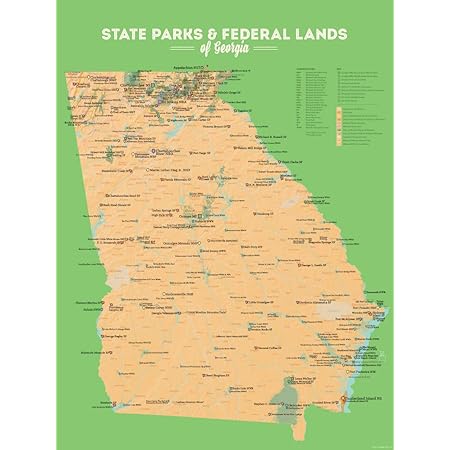 Map Of Georgia State Parks Georgia Wall Art Georgia State Park Map Map Of Georgia State Of Georgia  National Park Map Georgia Poster Georgia Print Home & Living Home Décor  Lifepharmafze.com