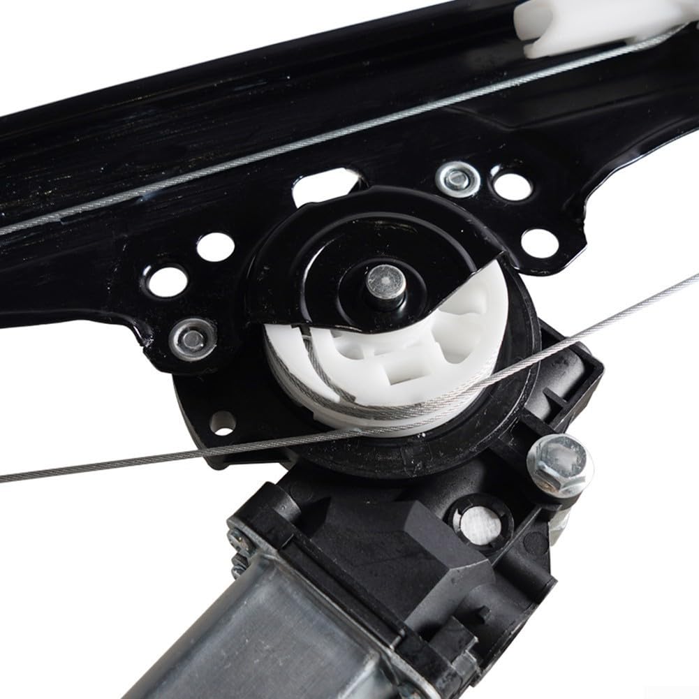 Motore regolatore alzacristalli laterale anteriore per Fiat 500 2012-2019, in acciaio inossidabile nero (destra)