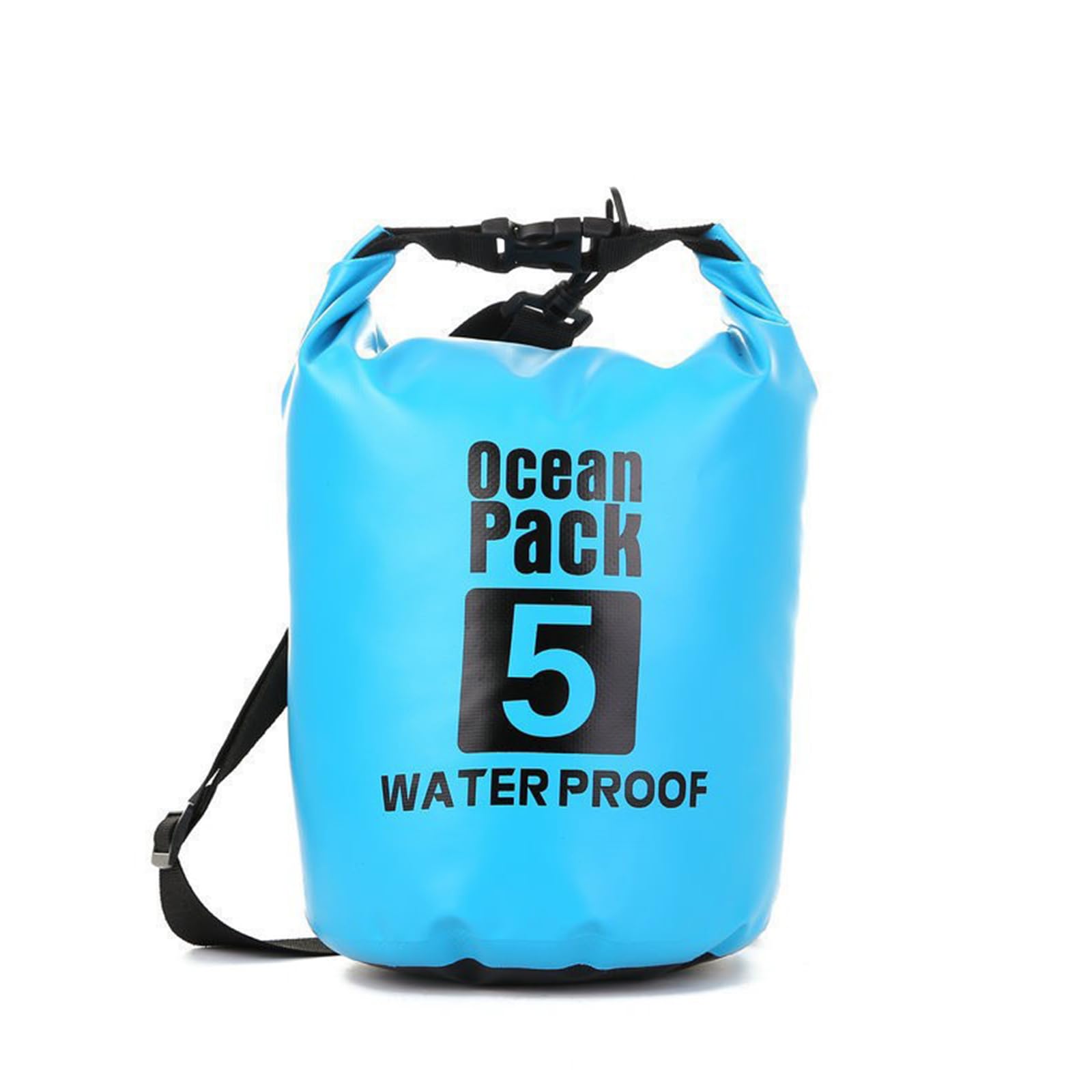 Onezebra Waterproof Dry Bag, IPX6 Roll Top Dry Storage Bag with Adjustable Shoulder Strap, 5L Large Capacity Waterproof Bag for Beach, Pool, Camping, Kayaking, Fishing, Hiking