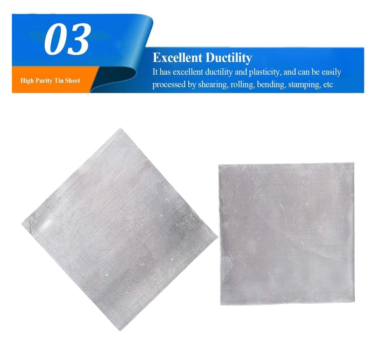 Hochreine Zinnfolienplatte, Zinnstreifendicke 0,03–1,5 mm, Sn-Platte 100 × 100 mm, geeignet for Industrie und wissenschaftliche Forschung(100x100x0.8mm)