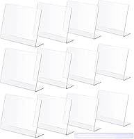 Vista 13 de Outus 12 etiquetas de comida de bufé de 4 x 3 pulgadas, mini letreros pequeños de pizarra de tiza acrílica blanca, letreros de bajo precio con 2