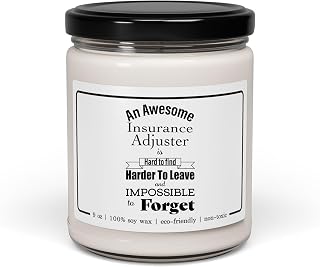 Insurance Adjuster Appreciation Gifts, Christmas Day Week Thank You Retirement Birthday for Claims Adjuster Staff Employee Boss Risk Assessor, 9oz Candle Cinnamon Vanilla