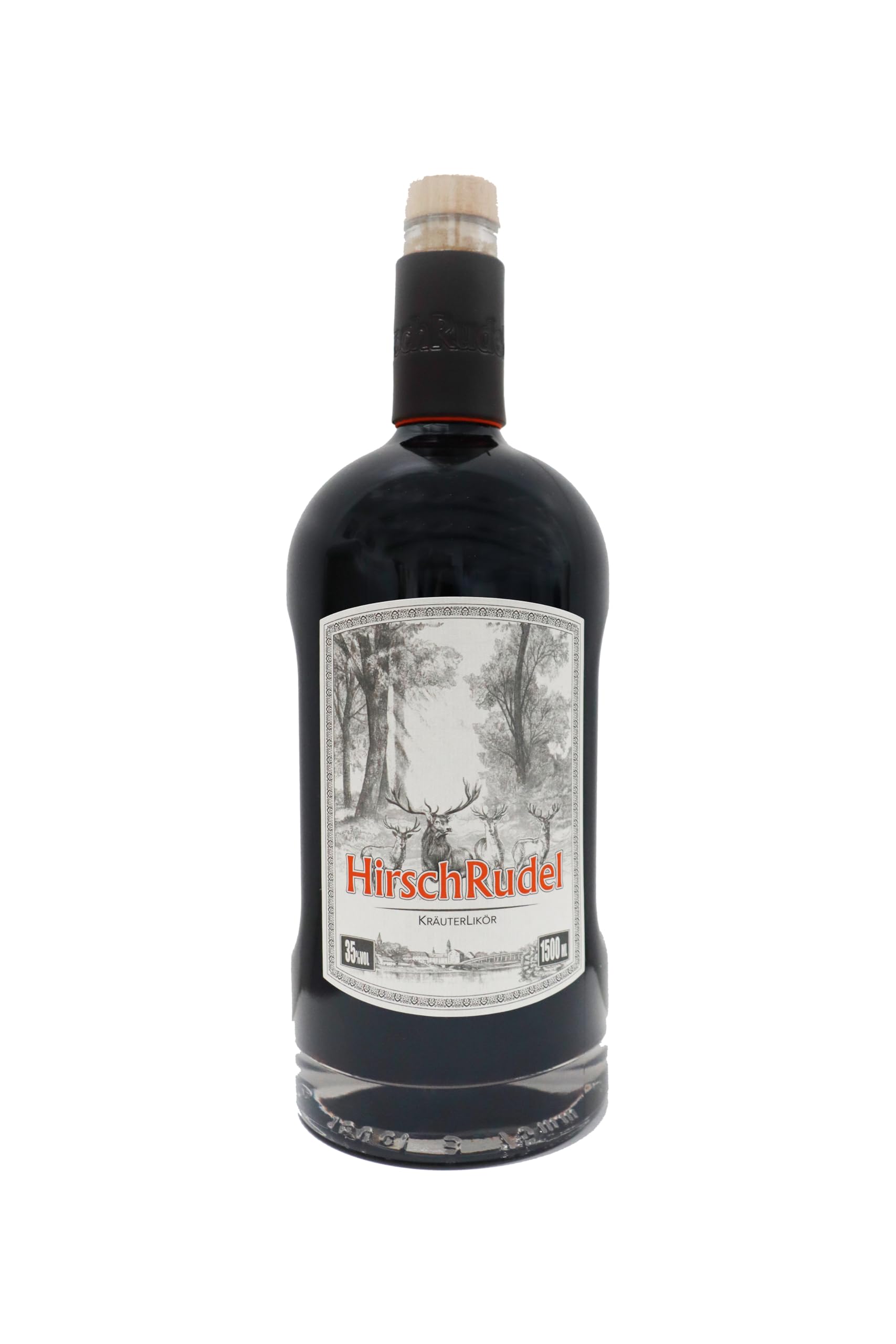 Hirschrudel Magnum Premium Kräuterlikör aus Deutschland Magnumflasche Handcrafted Aus 31 Wildkräutern 35% 1,5l