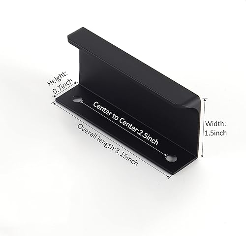 Miniatura 2 de Tirador de dedo negro con borde para armarios de cocina, tiradores ocultos de aluminio para puerta de montaje trasero oculto para el hogar, paquete