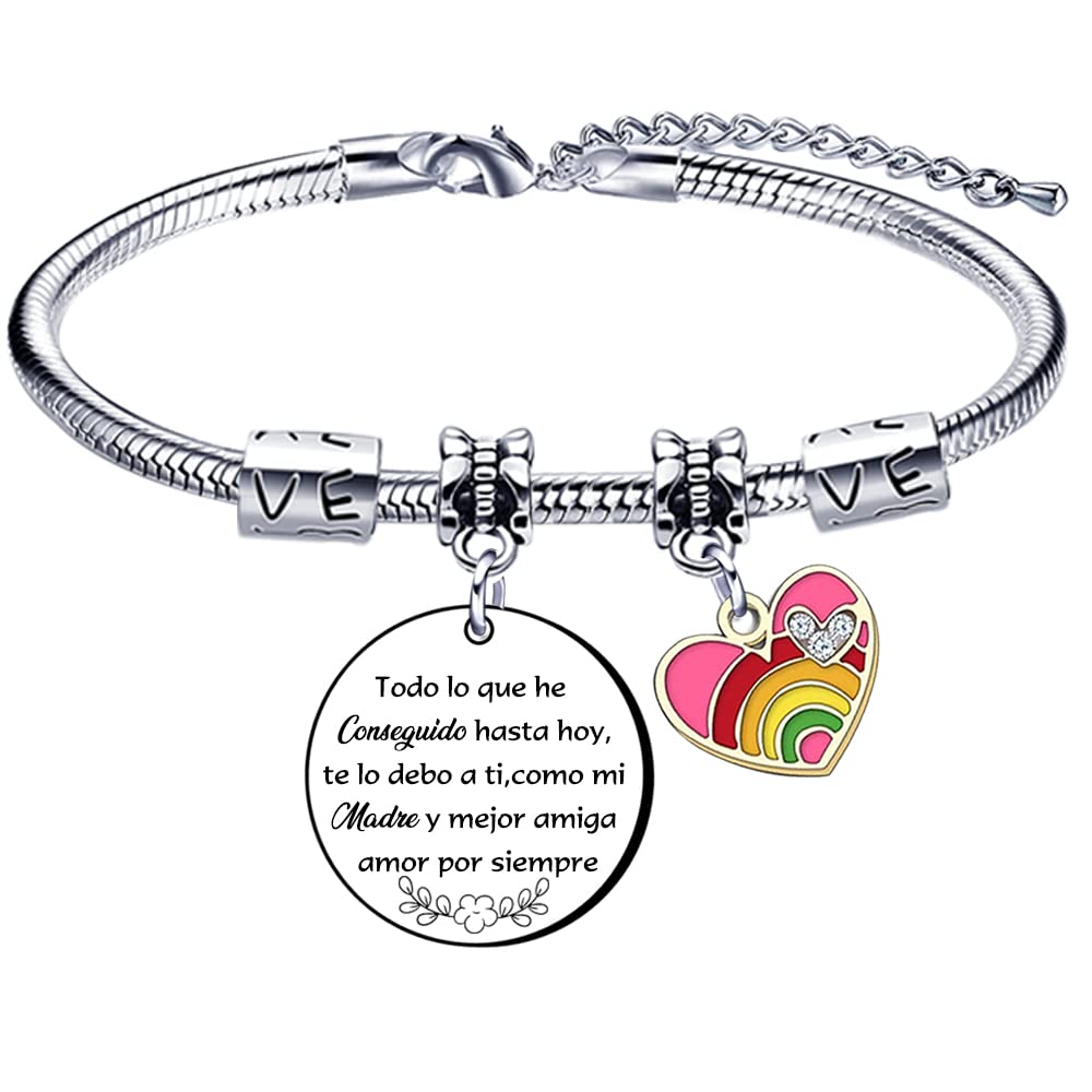 VZIUYTRE Pulsera para Mamá Pulsera Mamá personalizada día de la Madre Regalo original，pulsera mamá e hija Regalo de cumpleaños para mamá，Regalo para mi mamá de Navidad