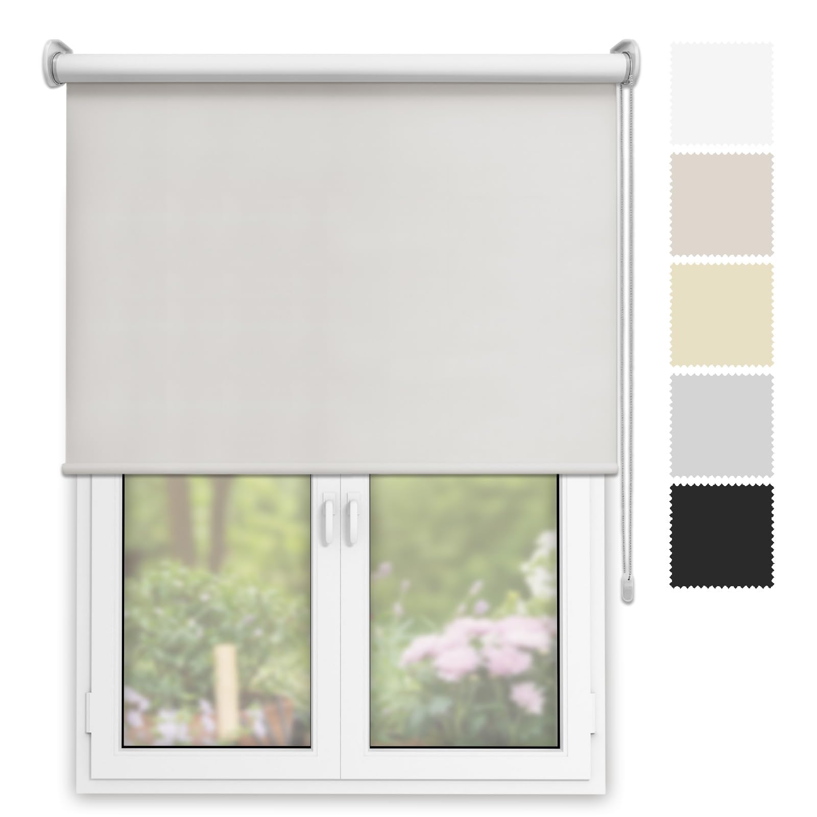 DECORESTOR Estor Enrollable Opaco Térmico a Medida 160 x 160 - Gris - Persiana Blackout para Ventanas y Puertas - Interior y Exterior - Bloquea 100% Luz y Aisla Temperatura - Ideal en Pared o Techo