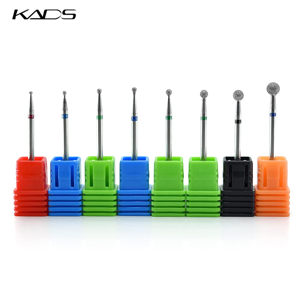 KADS Ball Shape Cuticle Clean Nail Drill Bit 3/32'' Professional Safety Carbide Diamond Nail Bit Nail Cleaner for Cuticle Dead Skin Nail Prepare Manicure Nail Salon Supplies(15D-Medium)