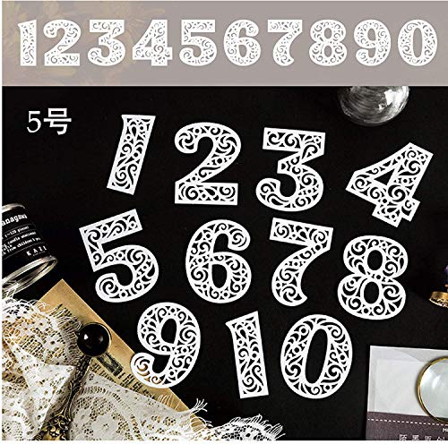 10 Pcs Carbon Steel Embossing Cutting Dies Stencils Scrapbooking 0-9 Lace Number Dies Cuts for Home Decor, DIY Albums, Kids Crafts, New Year/Wedding/Valentine\'s/Present/Greeting Card Making
