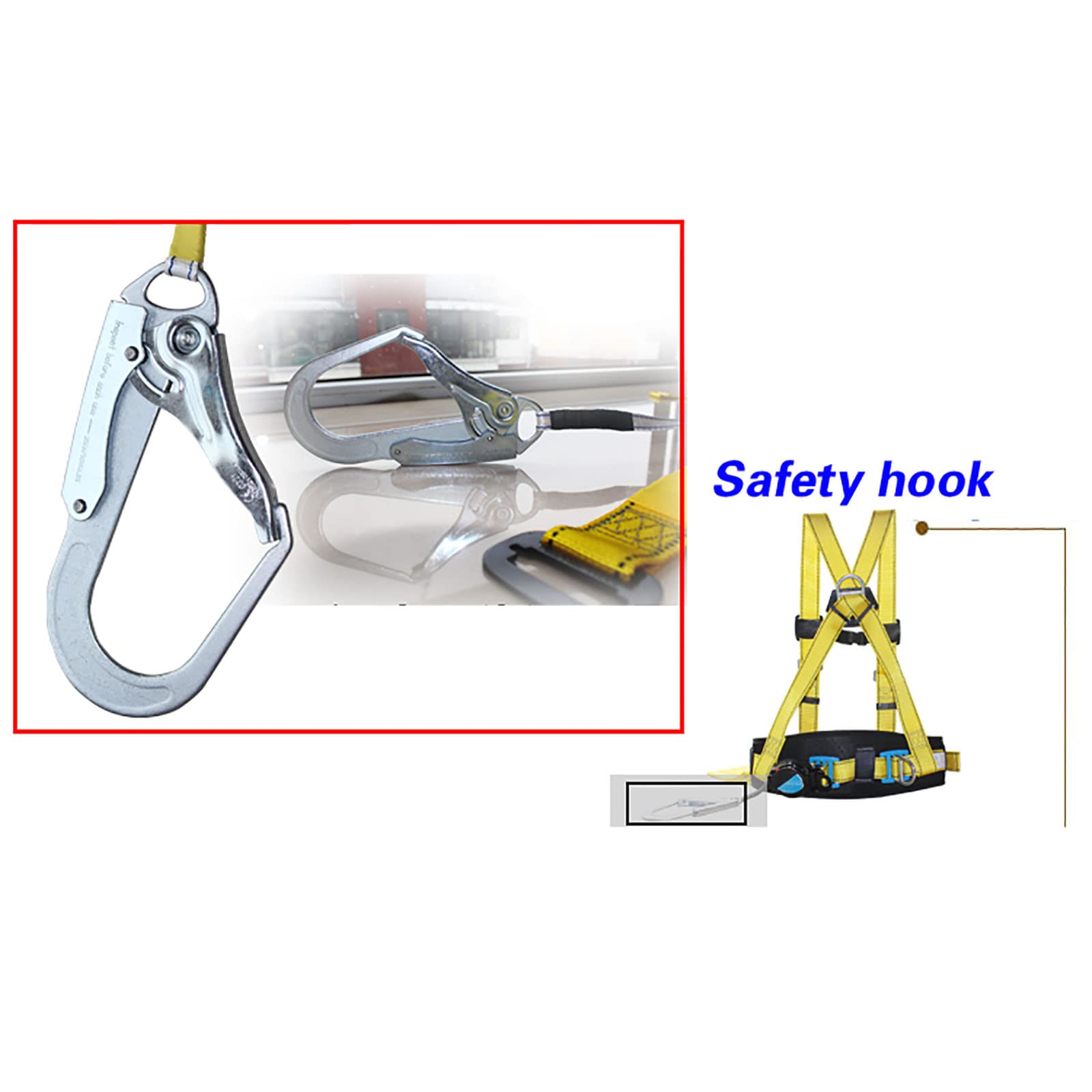 SwaYve Arnés de Seguridad Anticaídas, Cinturón de Seguridad para Trabajos Aéreos para Escalada en Interiores, Trabajos a Gran Altitud, Construcción, Poda, Fábricas, Ingeniería Civil/1.6M