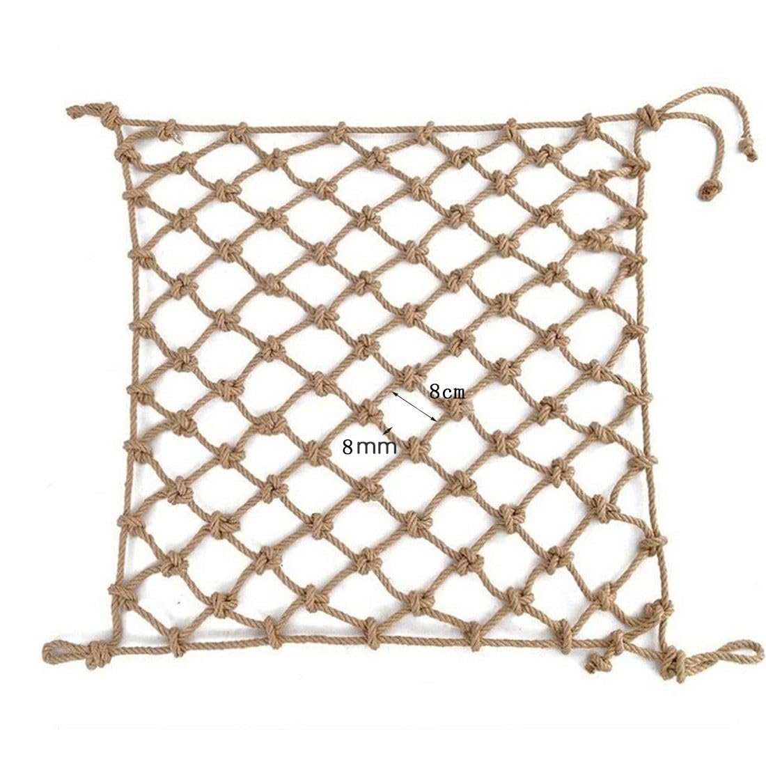 Red de cáñamo de yute para patio de recreo, red segura para treehouse niños, diversión al aire libre, 4 x 8 m / 13.12x26.25ft, hamaca C fuerte y versátil, ideal para aventuras