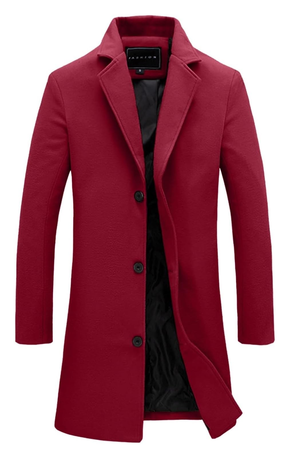 SIYAN Mantel Herren A Wollmantel Elegant Wintermantel Trenchcoat Herrenmantel Winterjacke Freizeit Übergangsmantel Slim Fit Herren-Mäntel Mit Taschen, M - 4XL(Rouge,XXL)