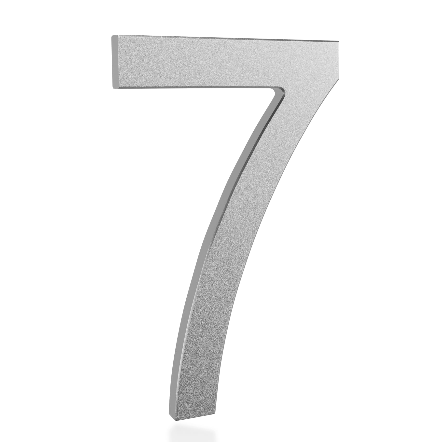 Premium House Number- 6 Inch High Floating Mounting Home Address Number/Elegant Silver Finish/Number 7