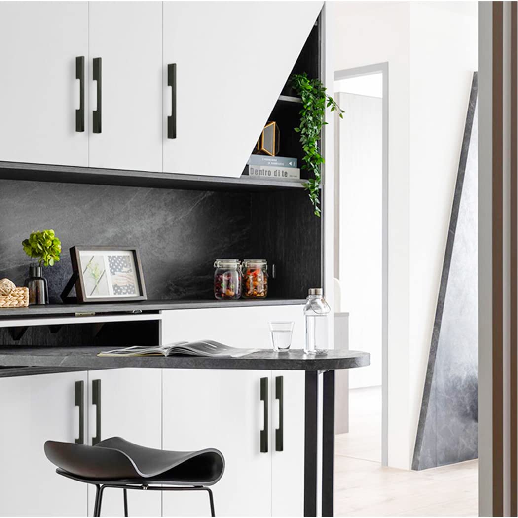 Maniglie per Mobili Lega di Alluminio Pomelli per Porta Pomolo Maniglione da Cucina Maniglia del Cassetto Maniglie Cabinet Maniglia Cucina Nero 2 Pezzi (Overall length 1200mm)