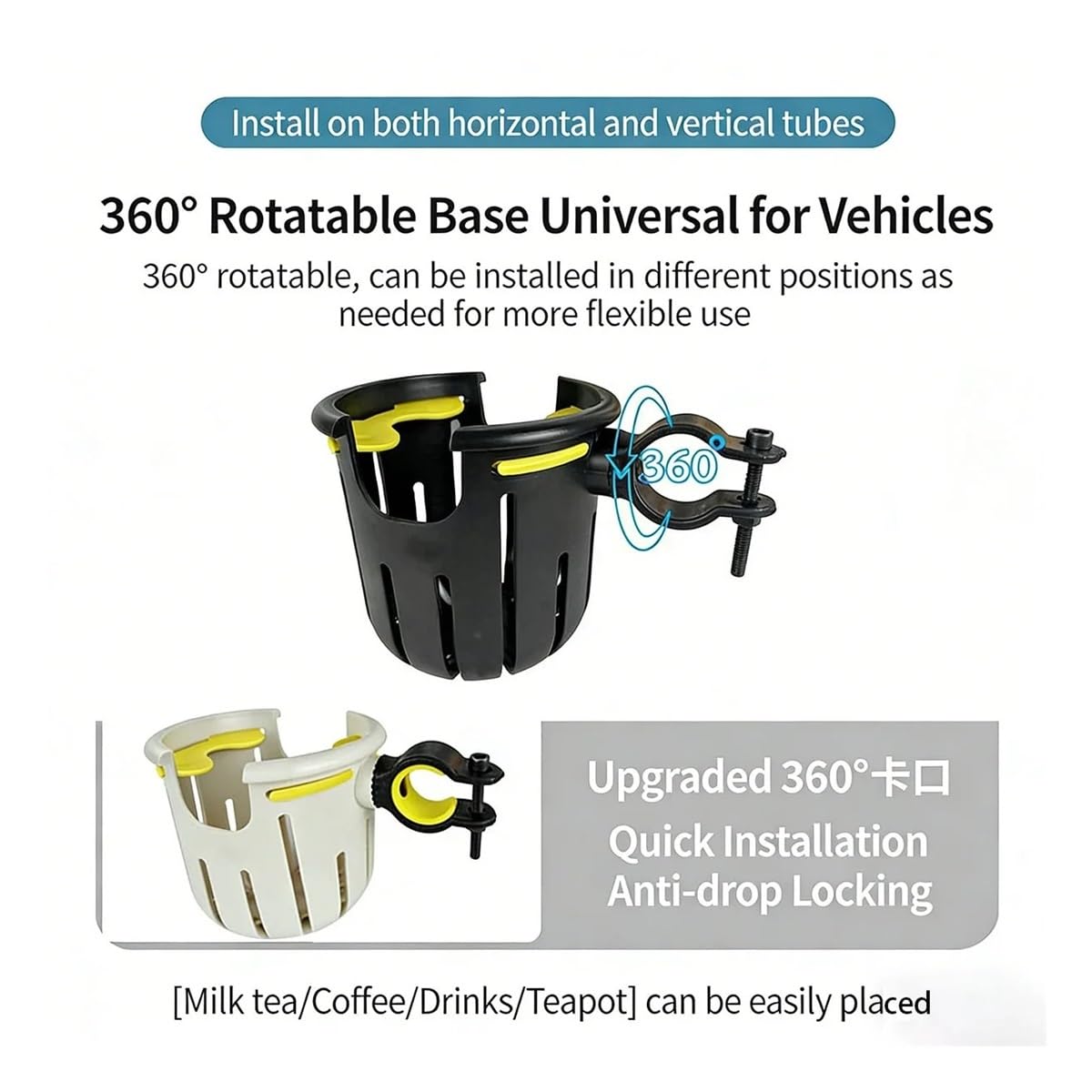 Becherhalter Motorrad Motorrad Universal Getränkehalter Verstellbarer Lenker Fahrrad Wasserflaschenhalter Elektrofahrzeug Wasserkocher Rack
