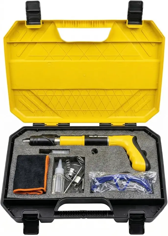 Kit Pistola De Fixação Finca Pinos Ação Indireta Com Maleta