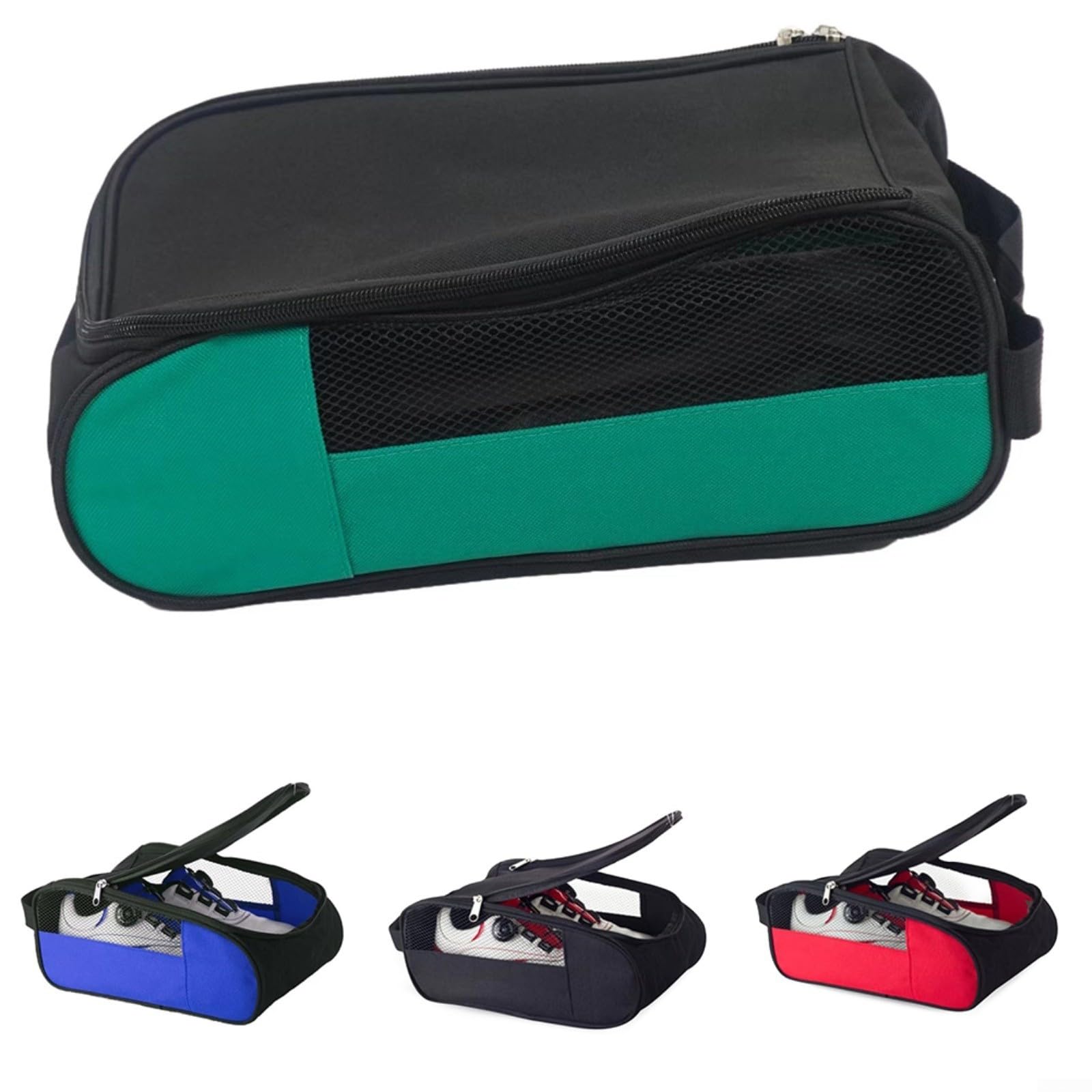 Bolsa de zapatos de golf, impermeable, bolsa de viaje para botas deportivas, para fútbol, críquet, rugby, golf, viajes al aire libre, con ventilación transpirable (negro)